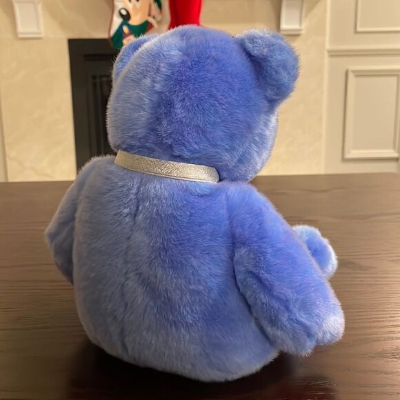 Vintage TY Beanie Buddy Bear "Clubby 2" 1999 Blue Bear with Silver Bow EUC  14” - Picture 3 of 7